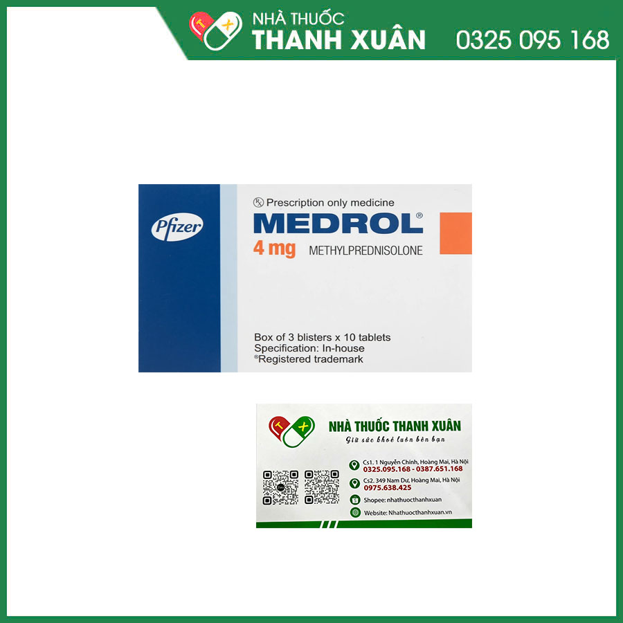 MEDROL 4mg thuốc kháng viêm, điều trị rối loạn nội tiết, dị ứng